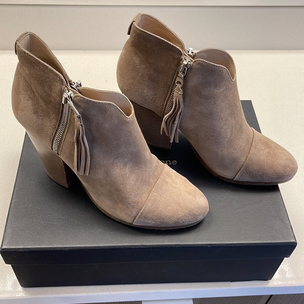 Suede Rag & Bone Margot Fringe Bootie, Size 40 (US 10)